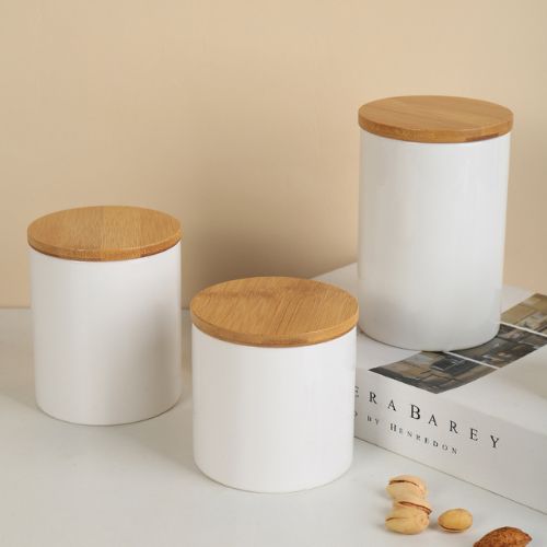 white ceramic canisters