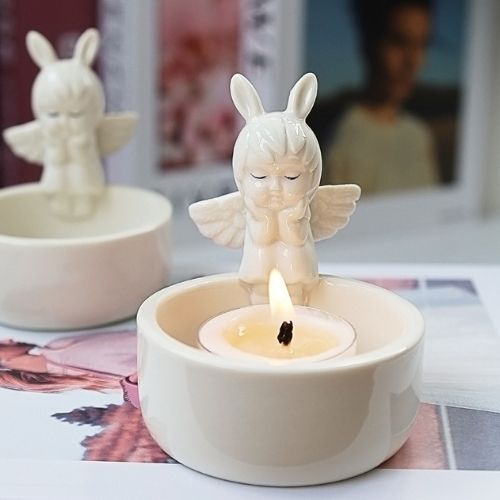 ceramic angel candle holder