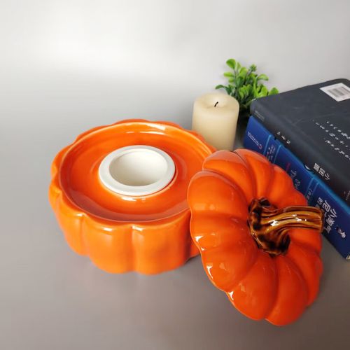 ceramic pumpkin candle holder