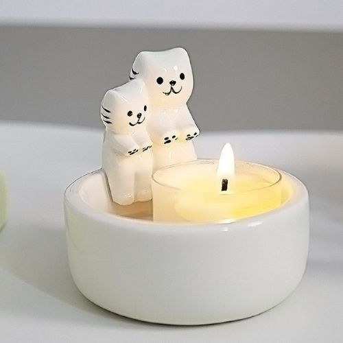 ceramic cat candle holder