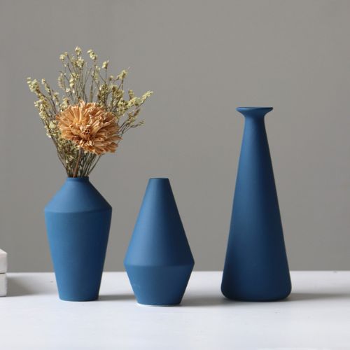 blue ceramic vase